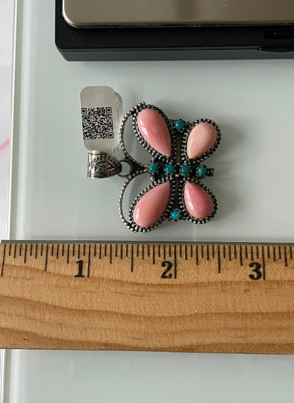 Pink Conch Butterfly Pendant | Sterling Silver | A701